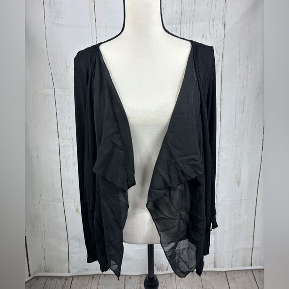 Gothic Coverup Cardigan Double Viscose Layer Black - Picture 3 of 9